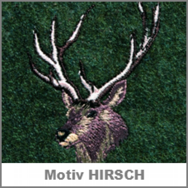 Gewehrriemen aus Loden - grün - Stickerei HIRSCH - Riserva - Artikel R1201