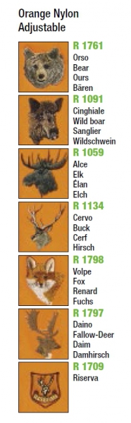 Gewehrriemen aus Nylon - Signal-Orange - Stickerei DAMHIRSCH - Riserva - Artikel R1797